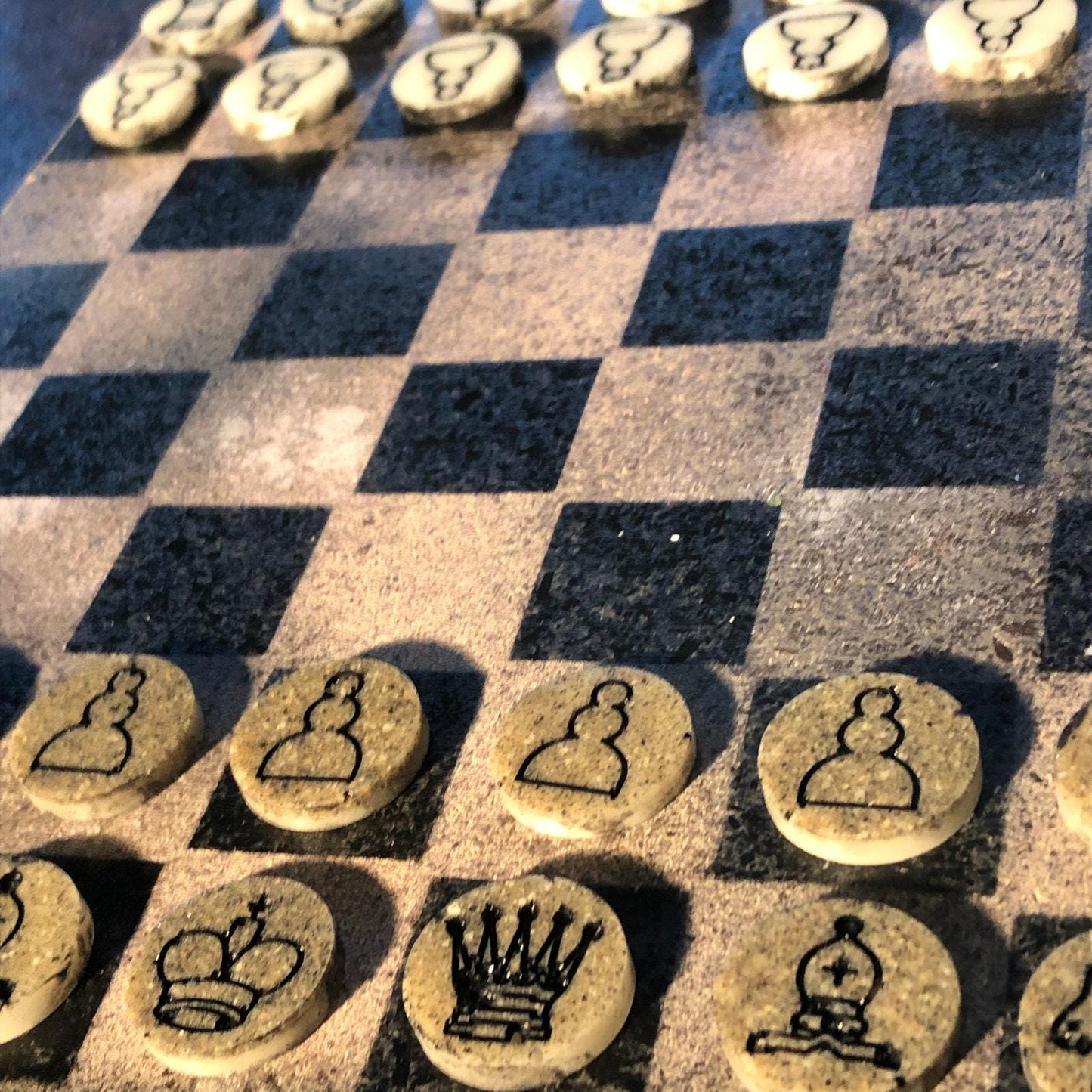 Chess Set - Rustic Gray & Brown