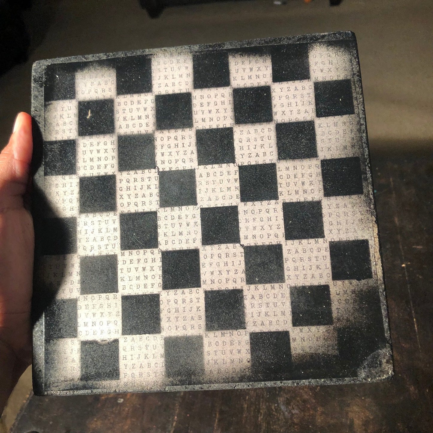 Scrapbook Chess Set - Black letters