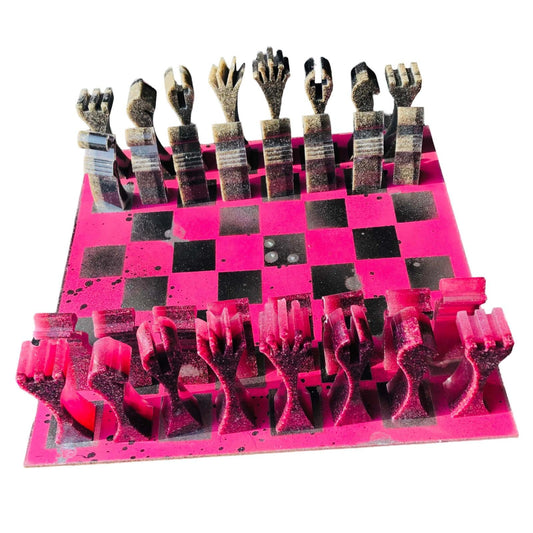 Chess Set - Chrome Pink Deluxe