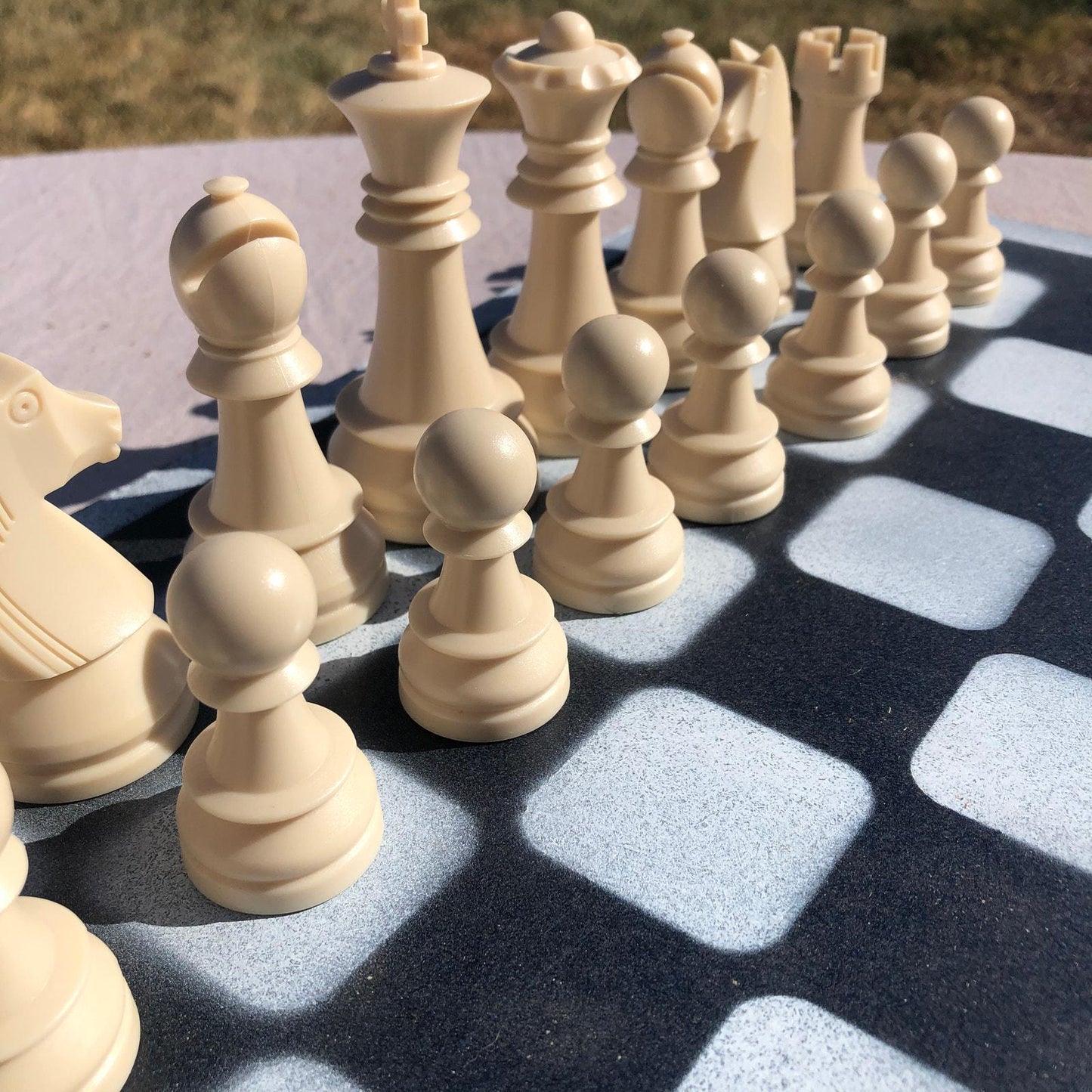 Large Chess Set - Half Blue Half Black