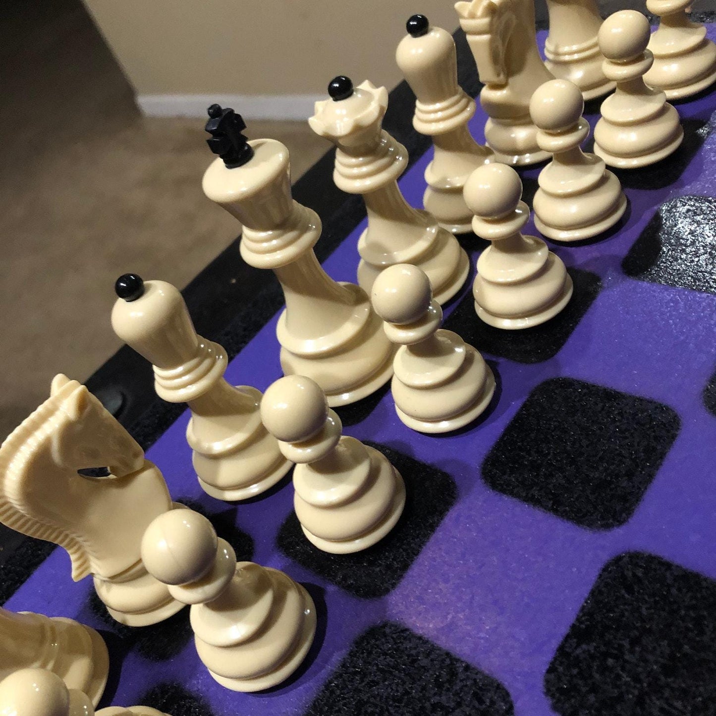 Large Painted Chess Set - Midnight Purple