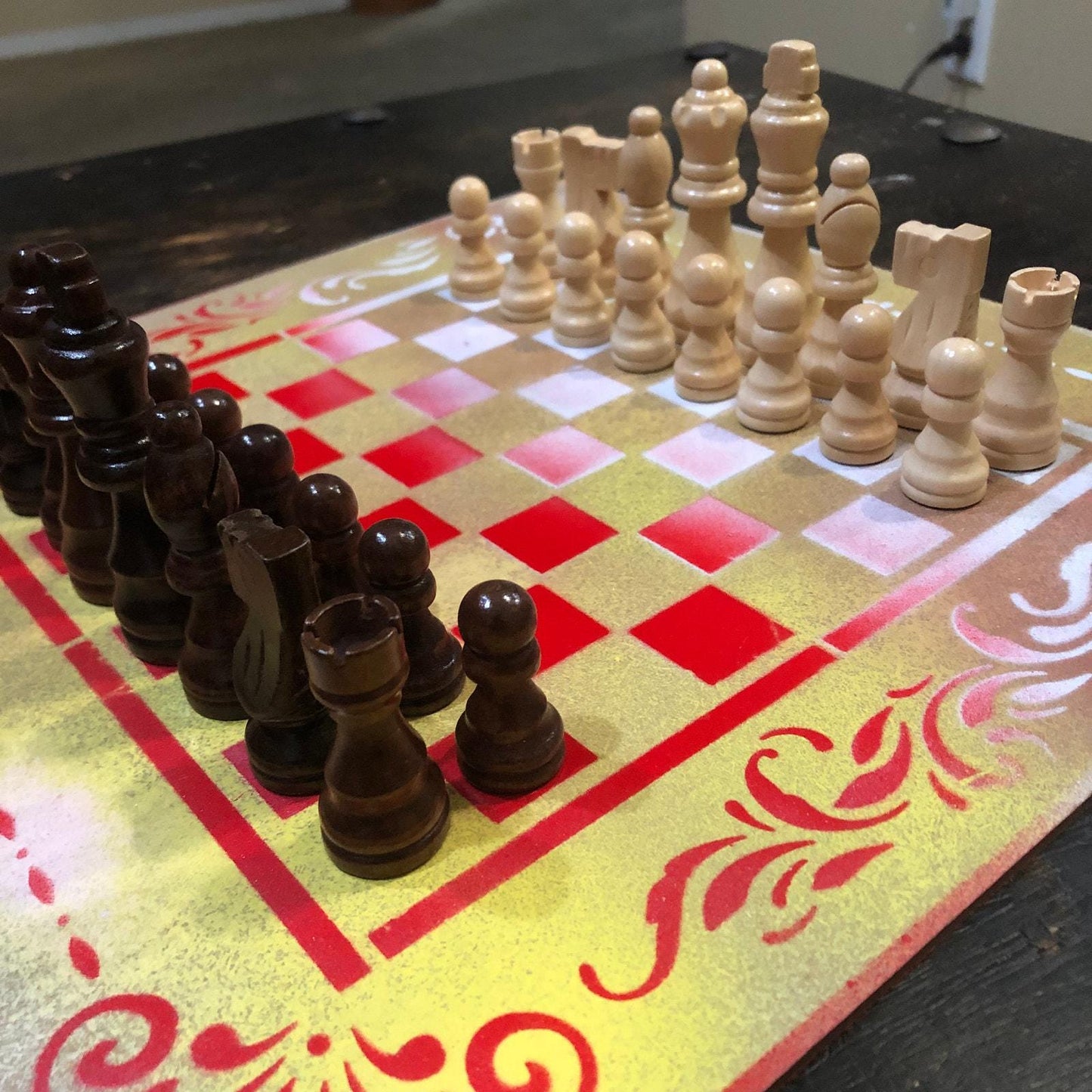 Chess Set - Golden Yellow Red