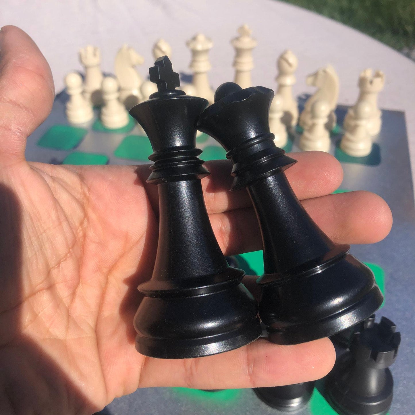 Large Chess Set - Chrome Green