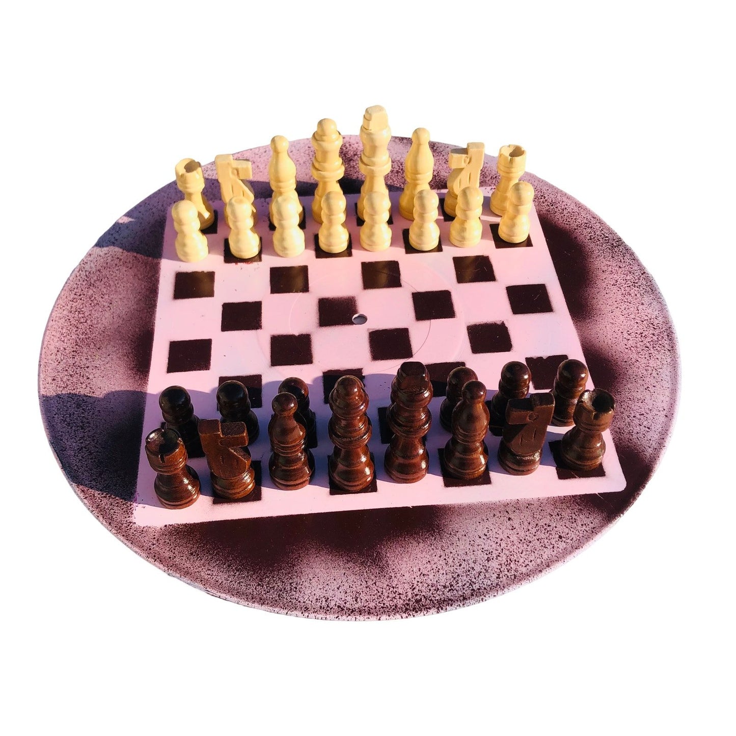 Vinyl Chess Set - Chocolate Pink