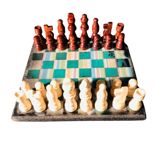 Scrapbook Chess Set - Green Vintage