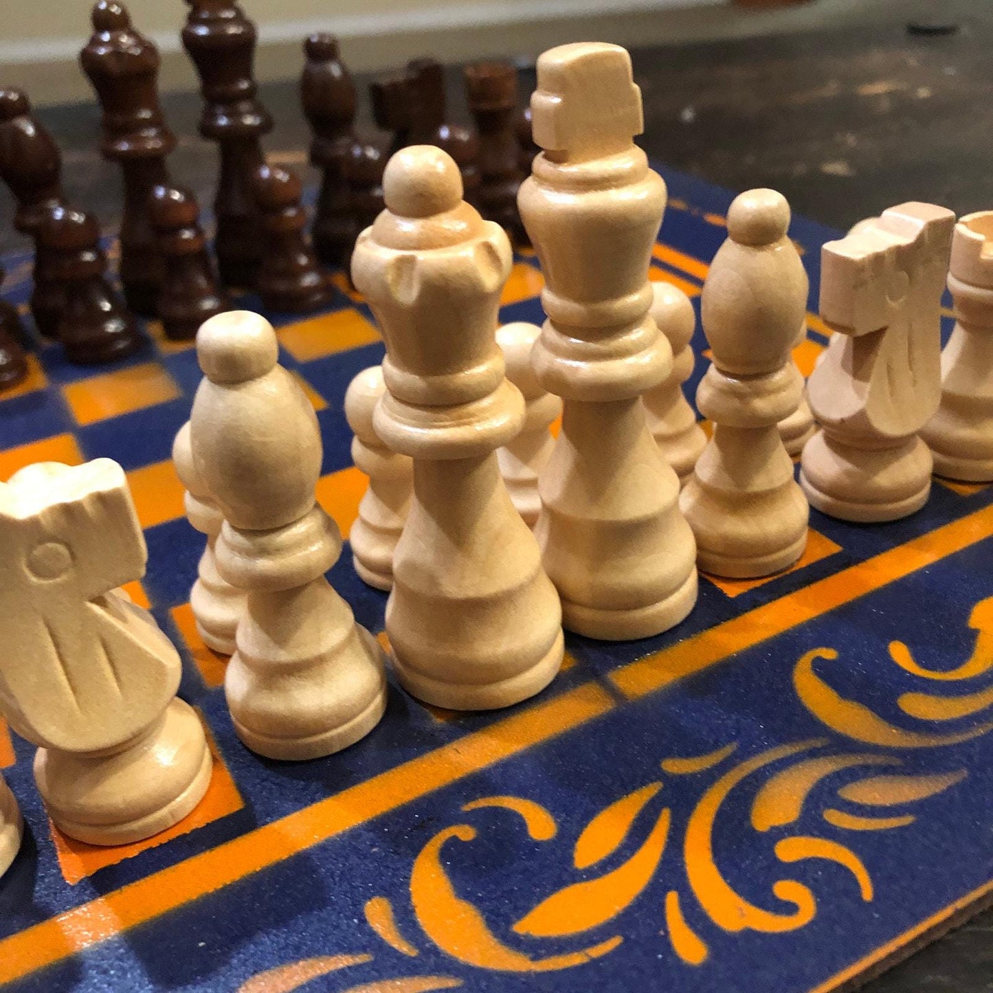 Chess Set - Orange & Blue