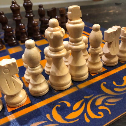 Chess Set - Orange & Blue