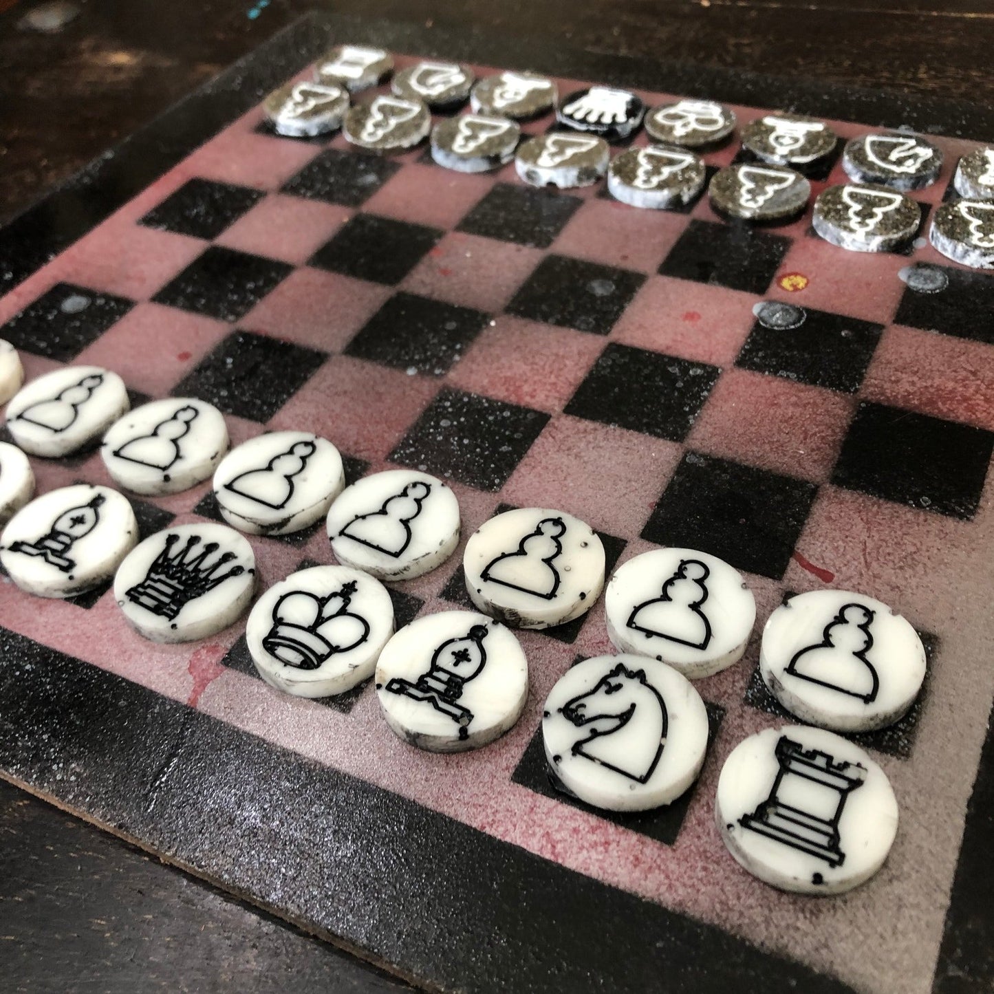 Painted Chess Set - Dirty Rose Gold