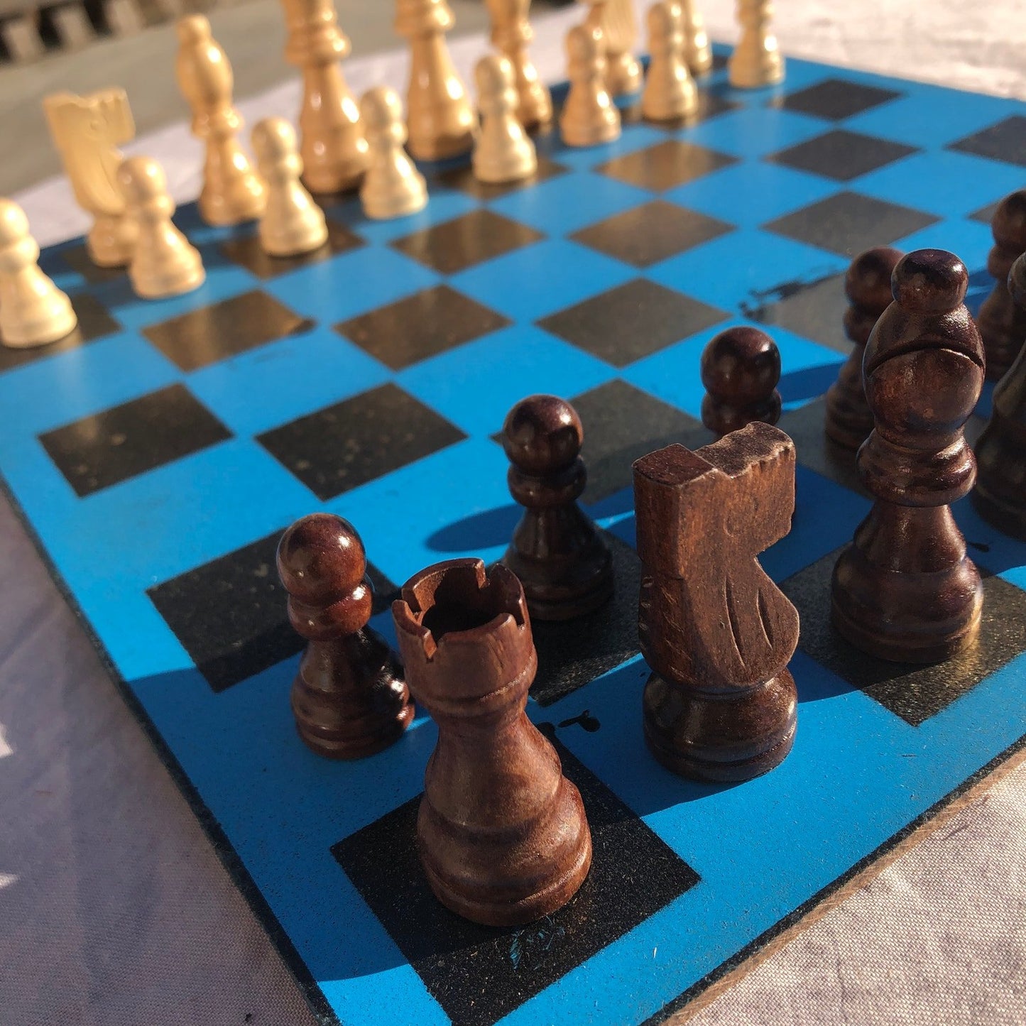 Chess Set - Deep Blue Gold