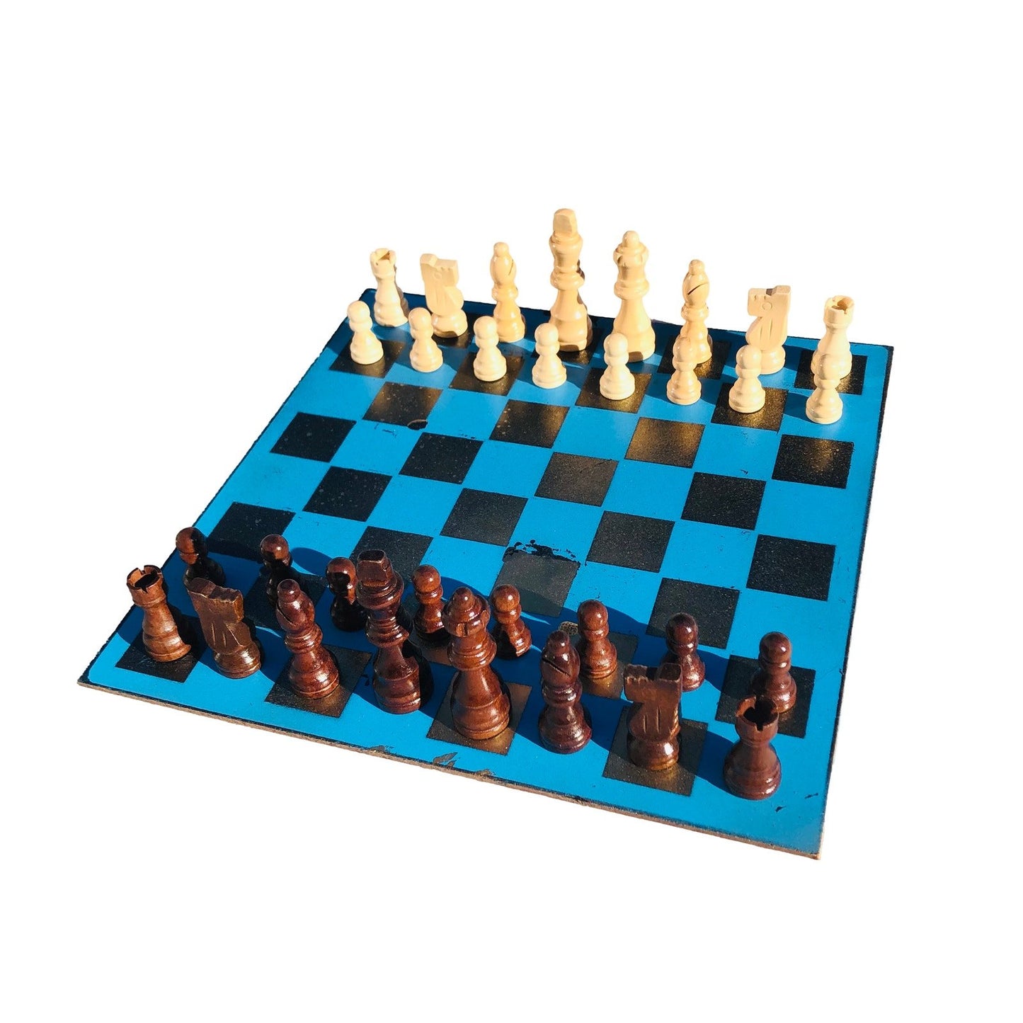 Chess Set - Deep Blue Gold