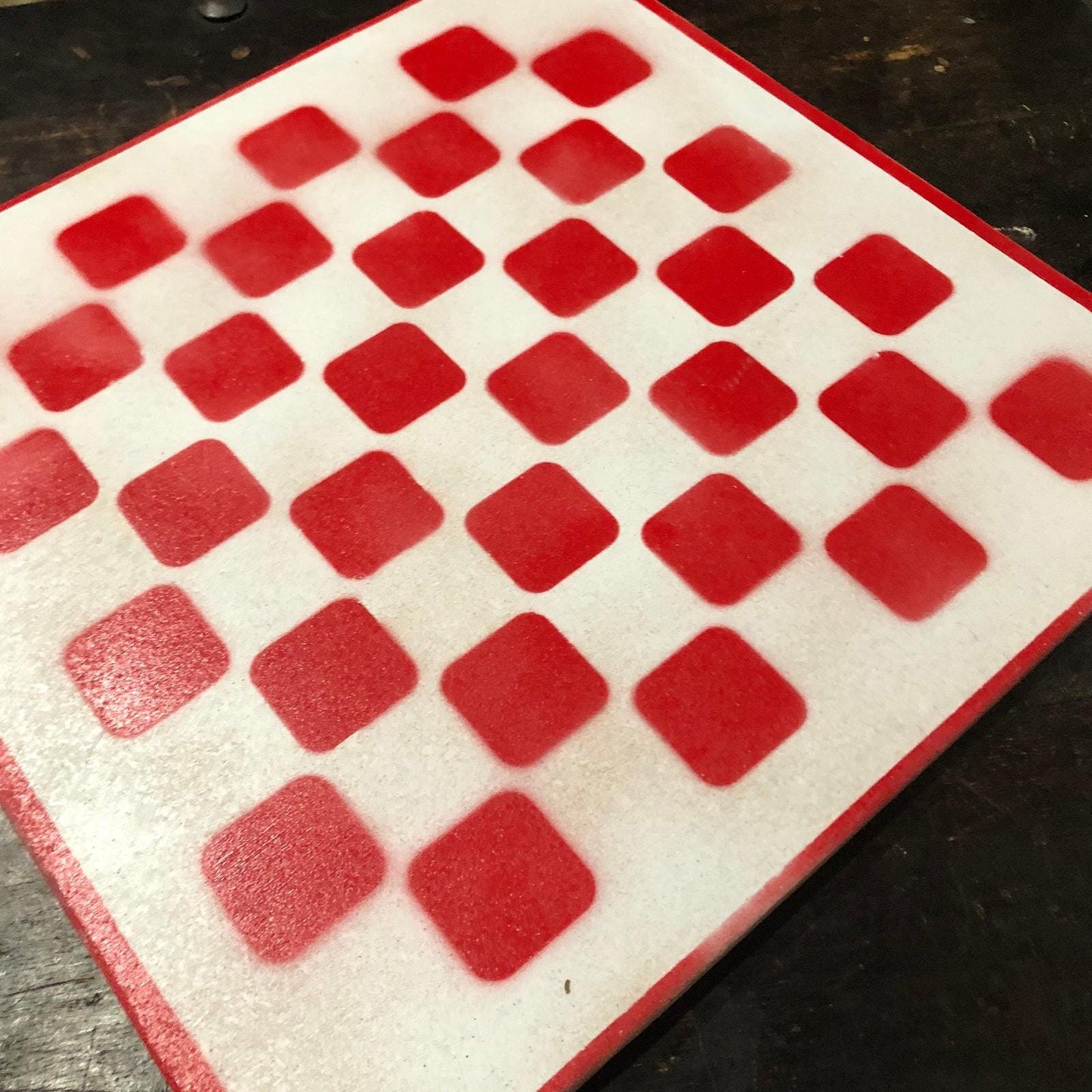 Large Painted Chess Set - White & Red