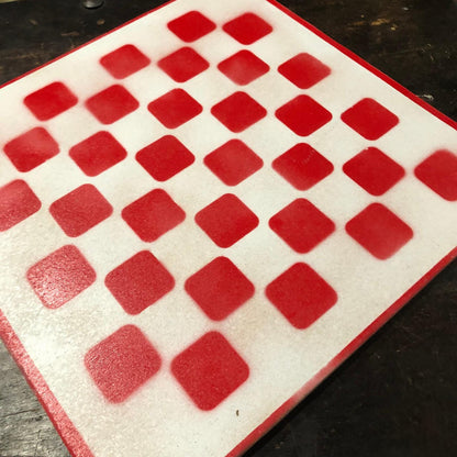 Large Painted Chess Set - White & Red