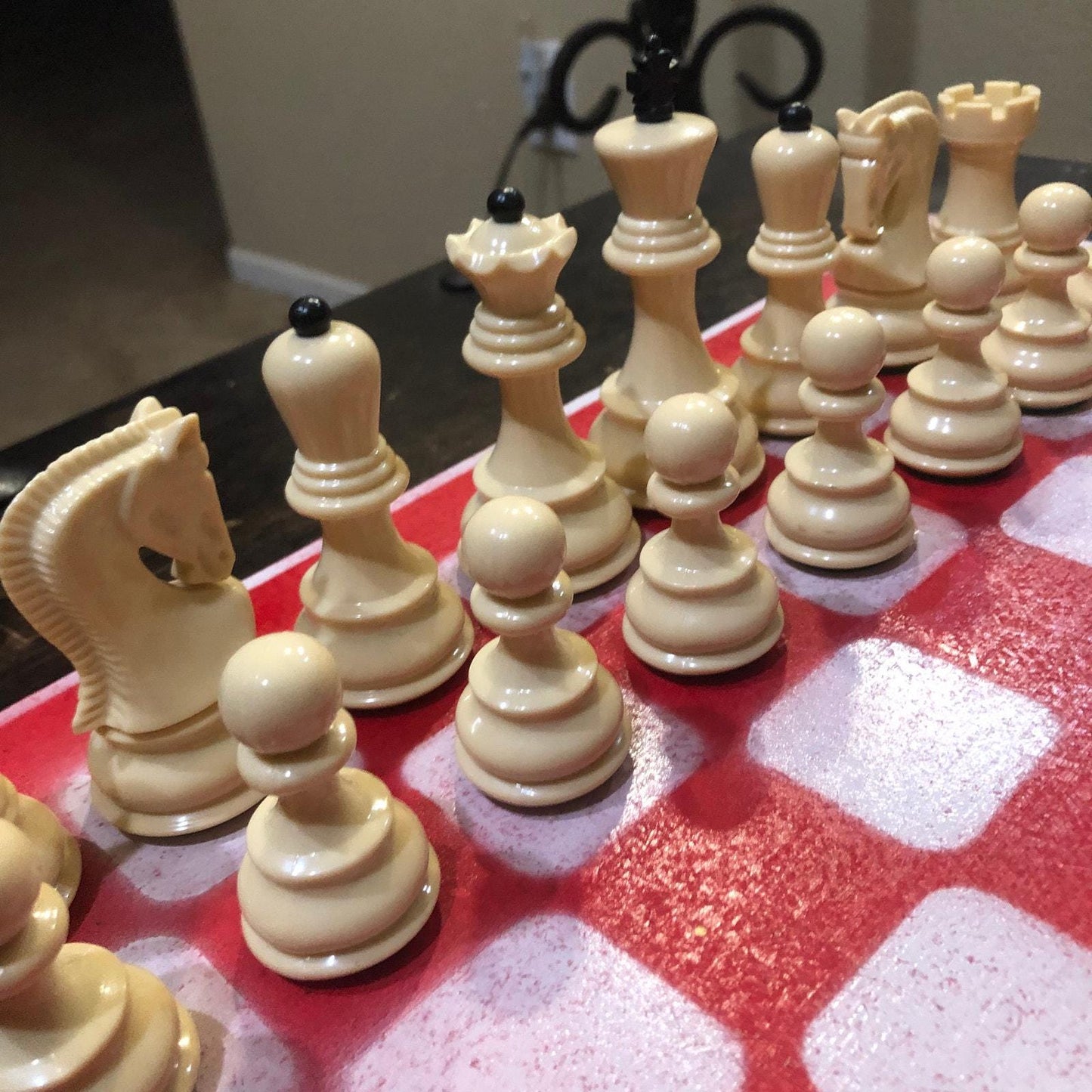 Large Chess Set - Red & White