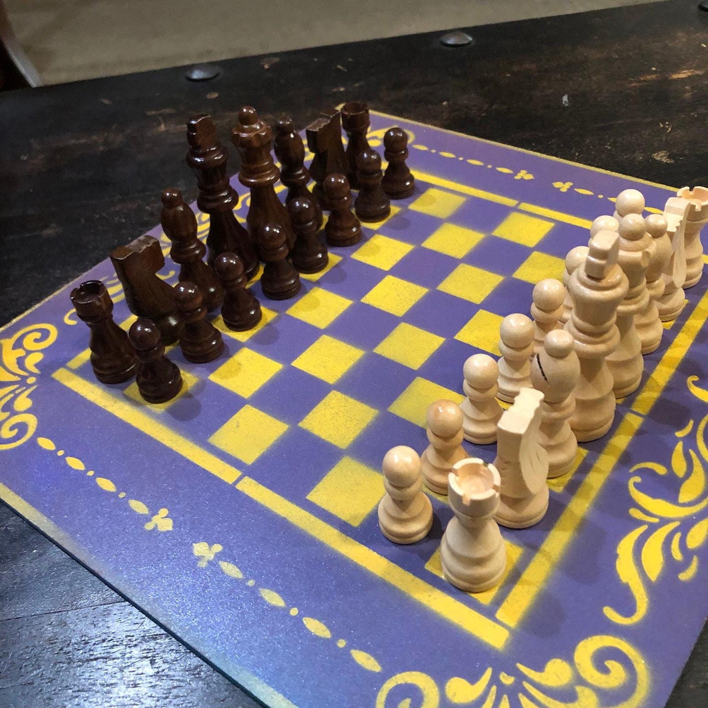 Chess Set - Purple & Yellow