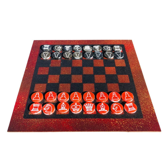 Chess Set - Bronze Red