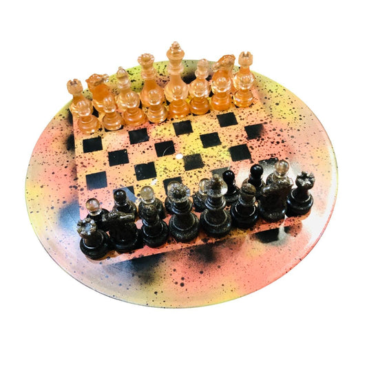 Vinyl Chess Set - Spotted Mango (Resin Pieces)