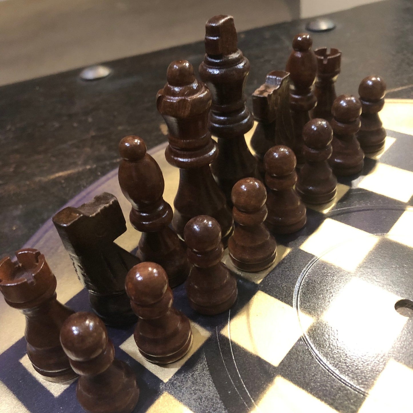 Vinyl Chess Set - Gold & Black