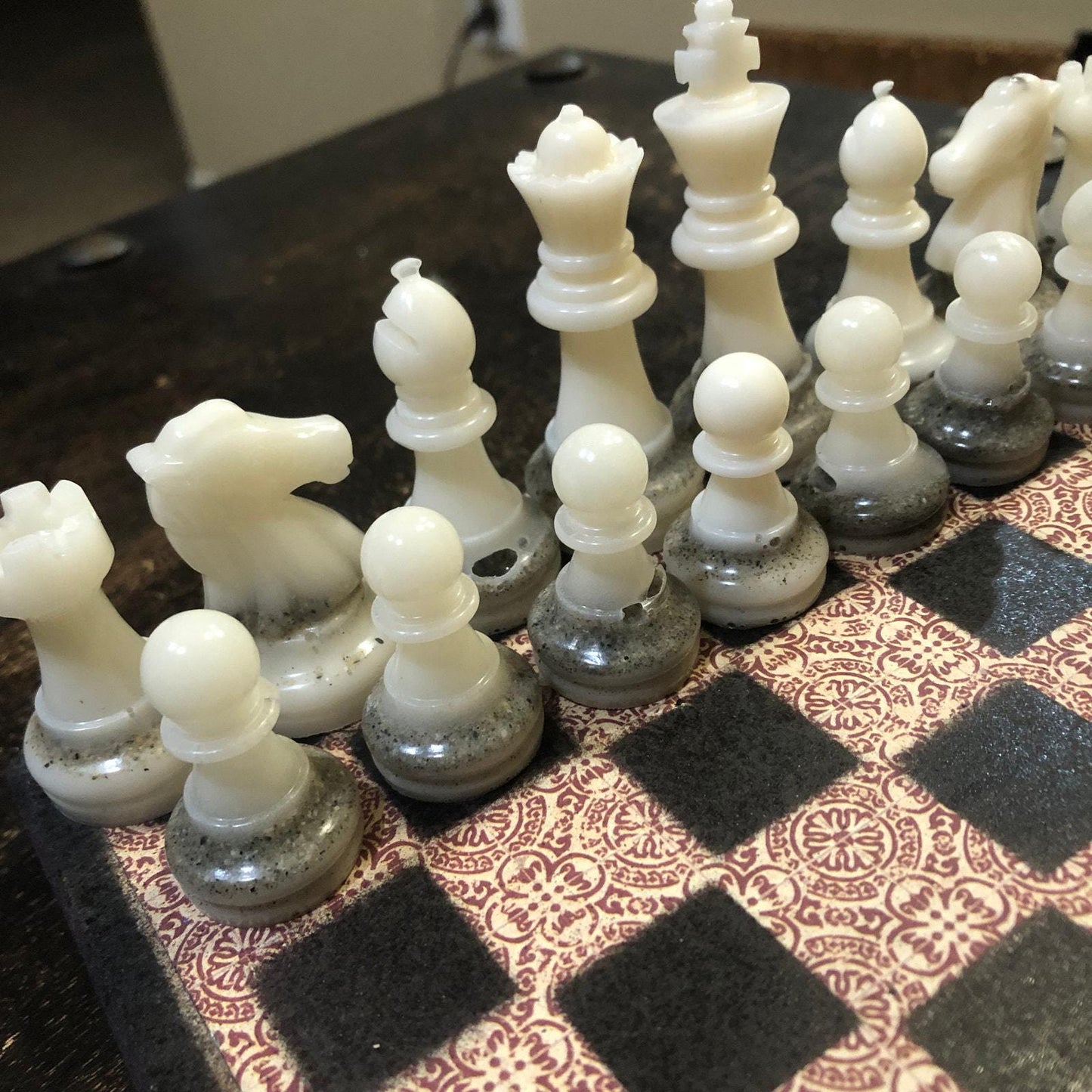 Scrapbook Chess Set - Fancy Edition (Resin Pieces)