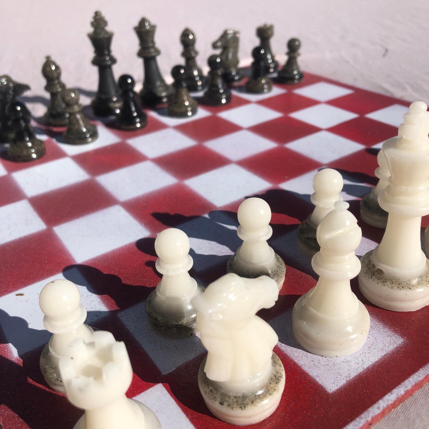 Chess Set - Premium Red & White