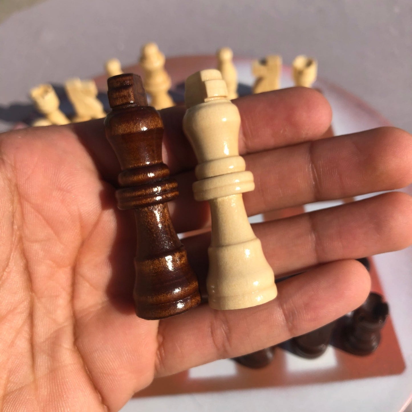 Vinyl Chess Set - Peach Cream