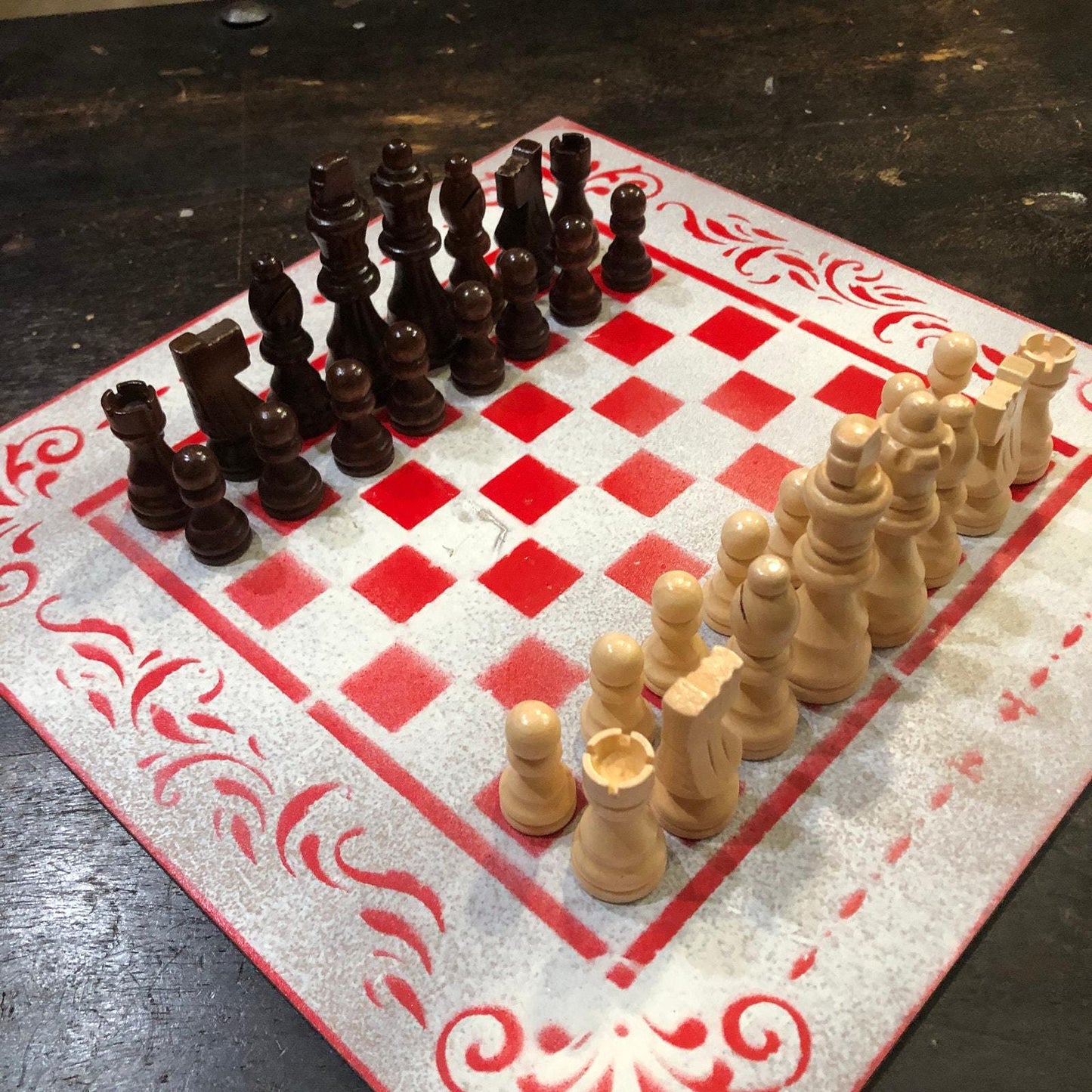 Chess Set - White & Red