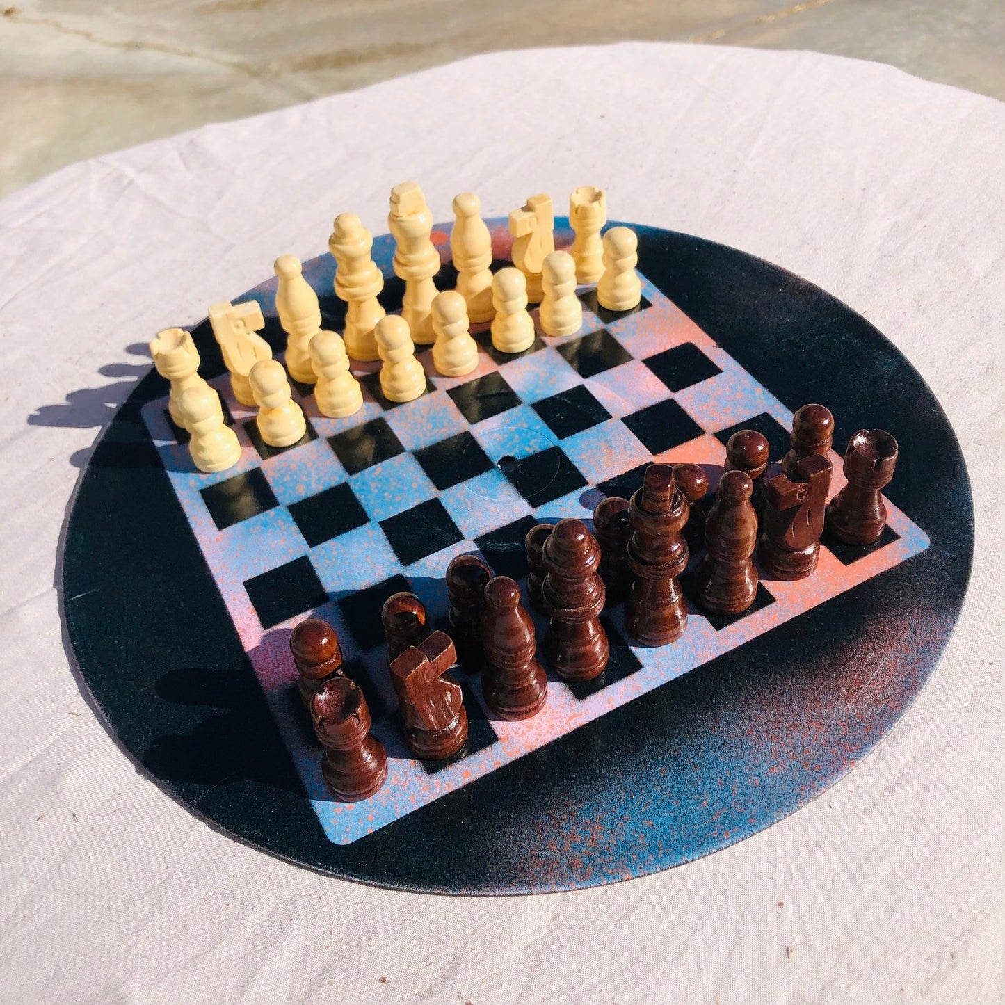 Vinyl Chess Set - Orange Sky