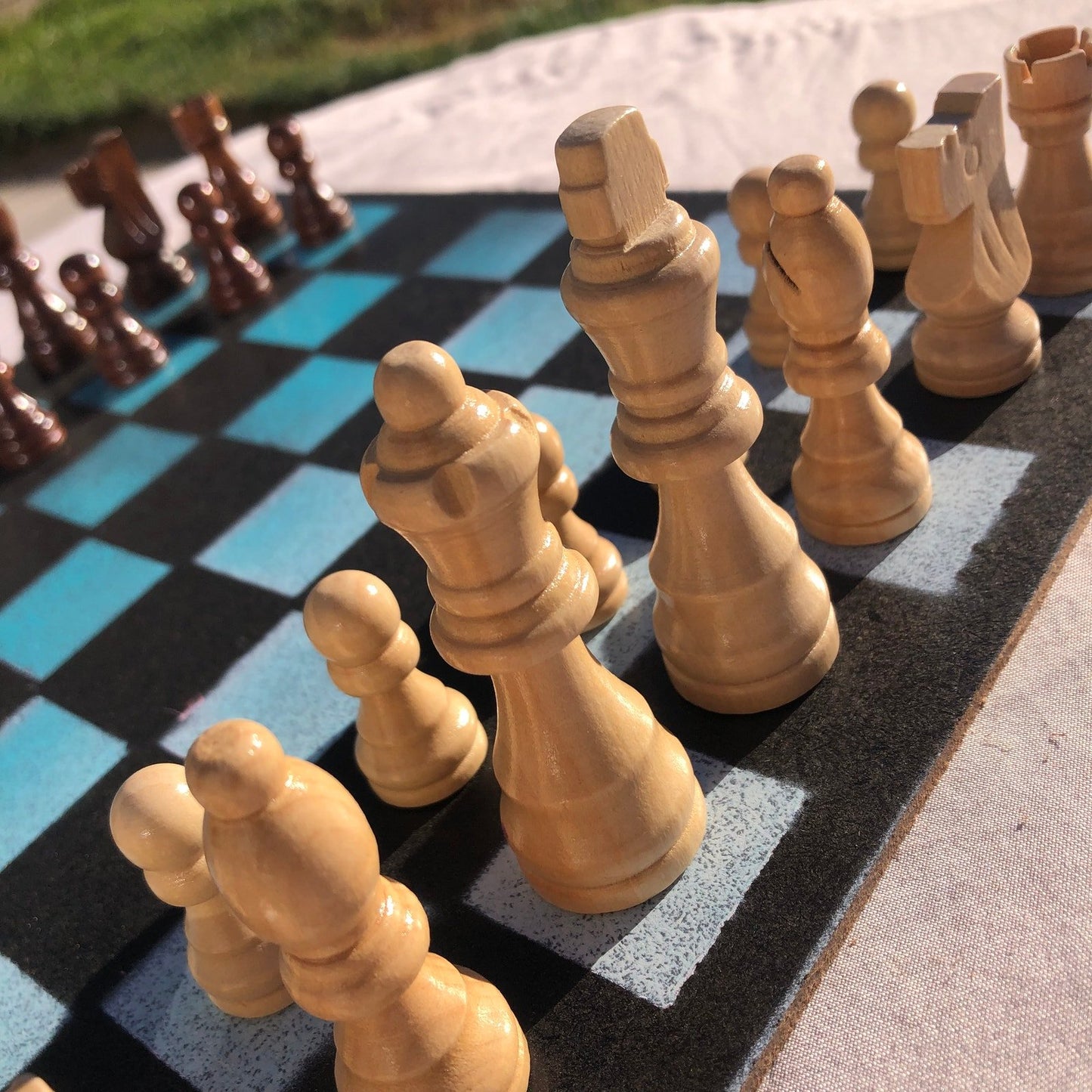 Chess Set - Fading Sky Blue