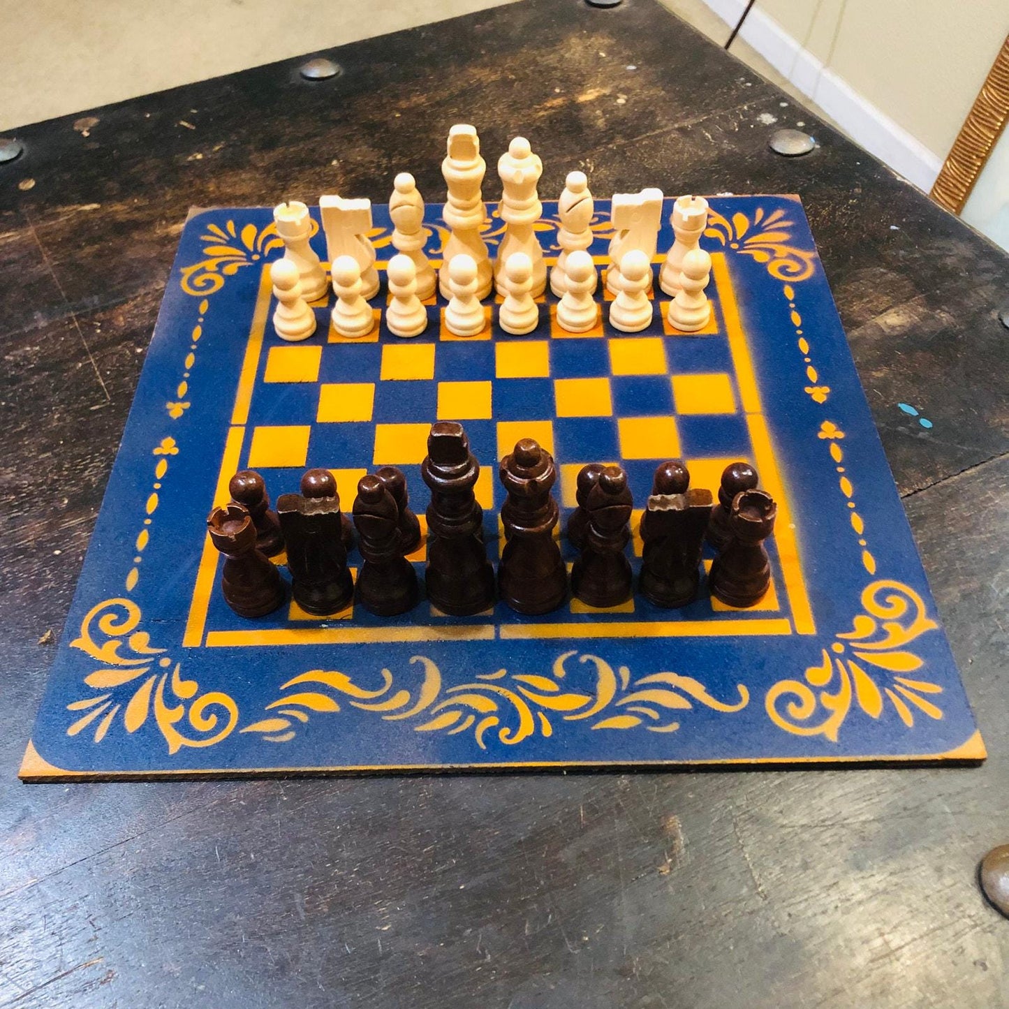 Chess Set - Orange & Blue