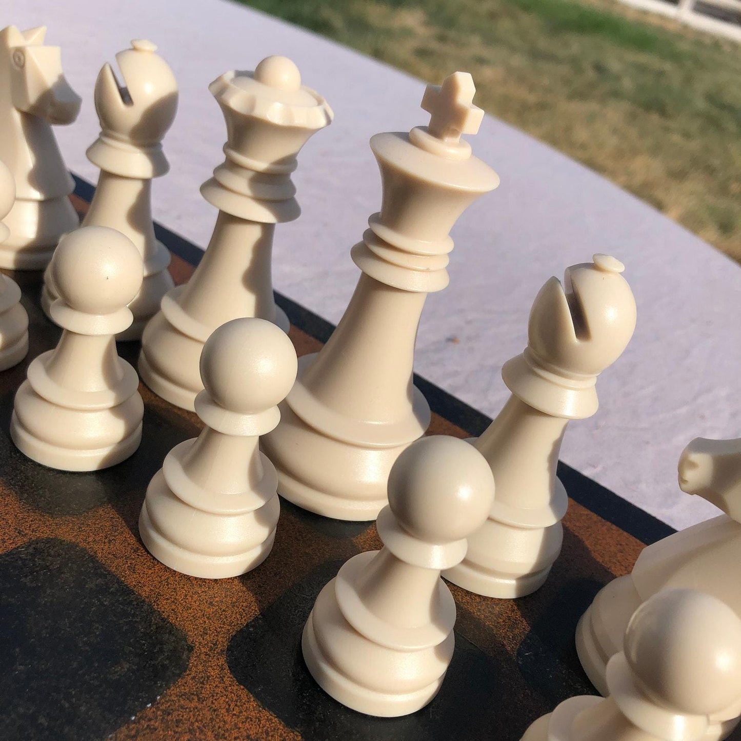 Large Chess Set - Orange & Black