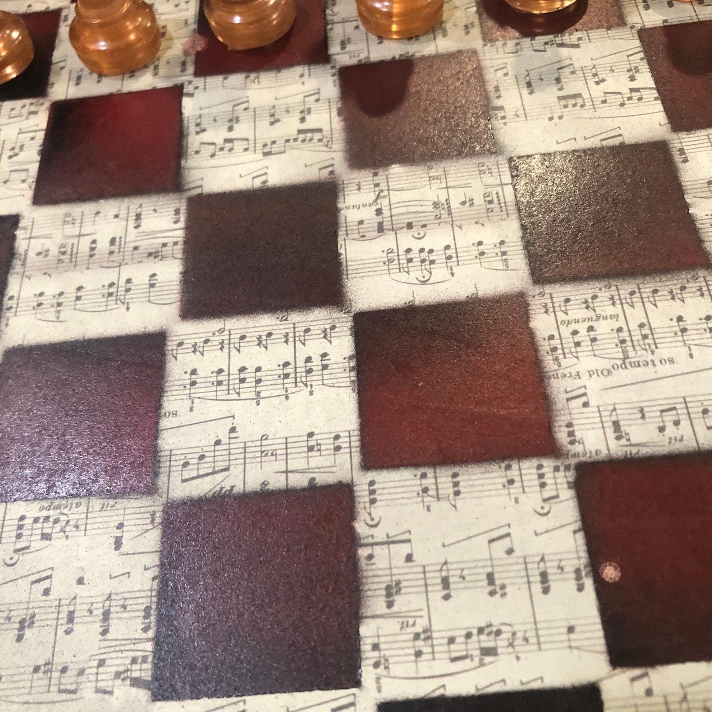 Scrapbook Chess Set - Vintage Music Edition (Resin Pieces)