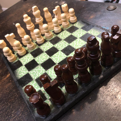 Scrapbook Chess Set - Green Pattern