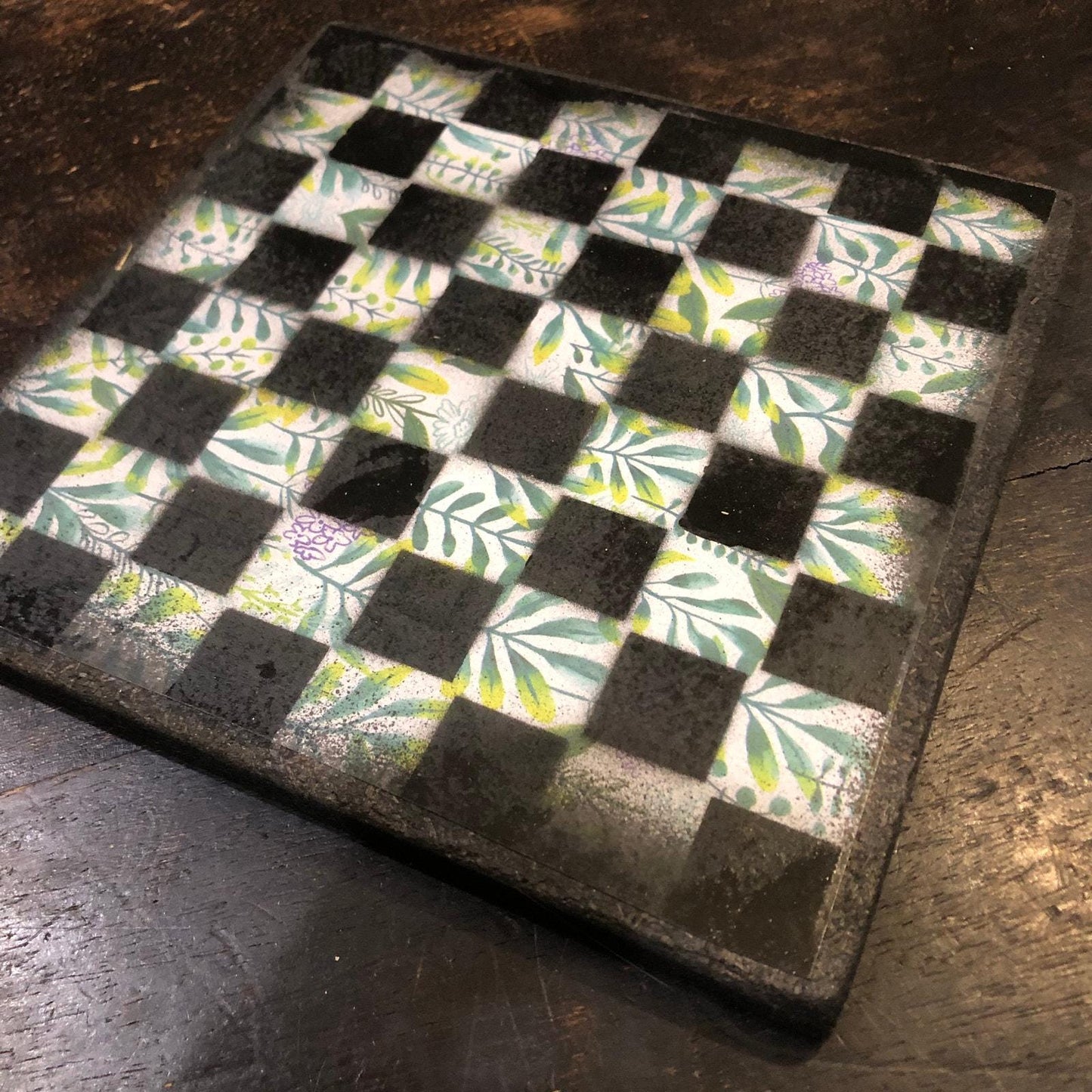 Scrapbook Chess Set - Green Plants