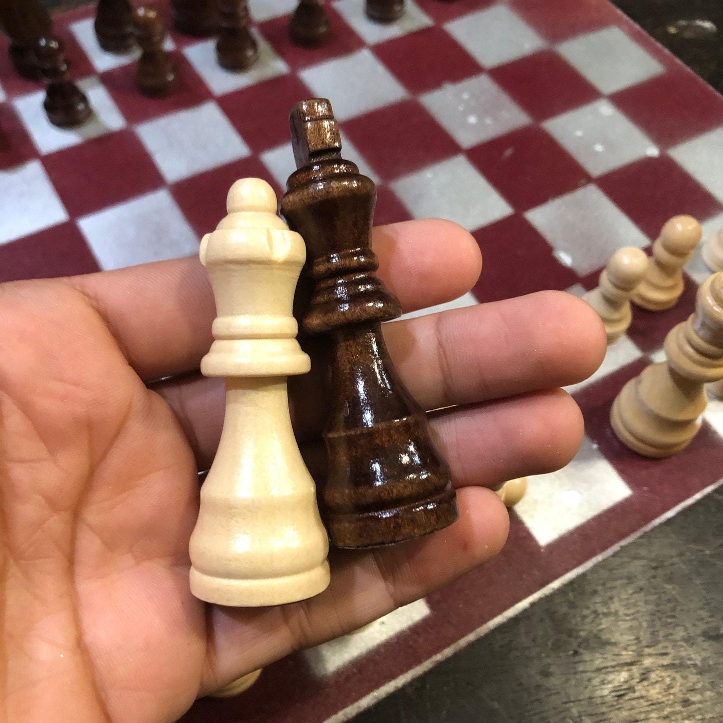 Chess Set - Red & Silver