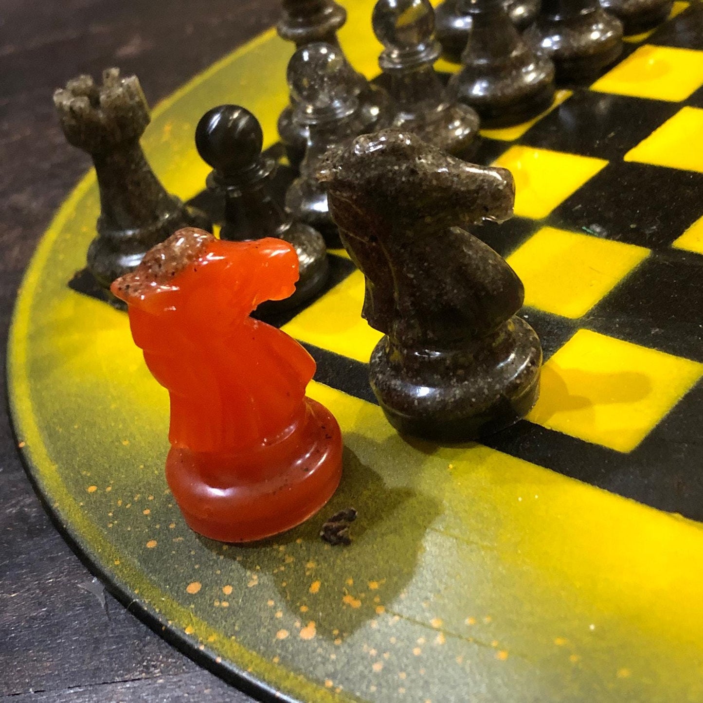 Vinyl Chess Set - Super Yellow (Resin Pieces)