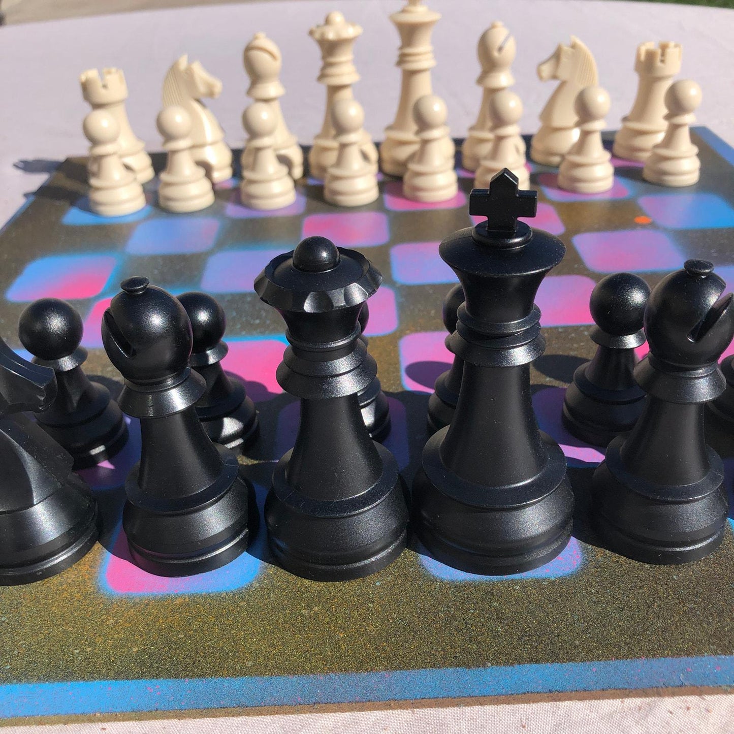 Large Chess Set - Dirty Cotton Candy