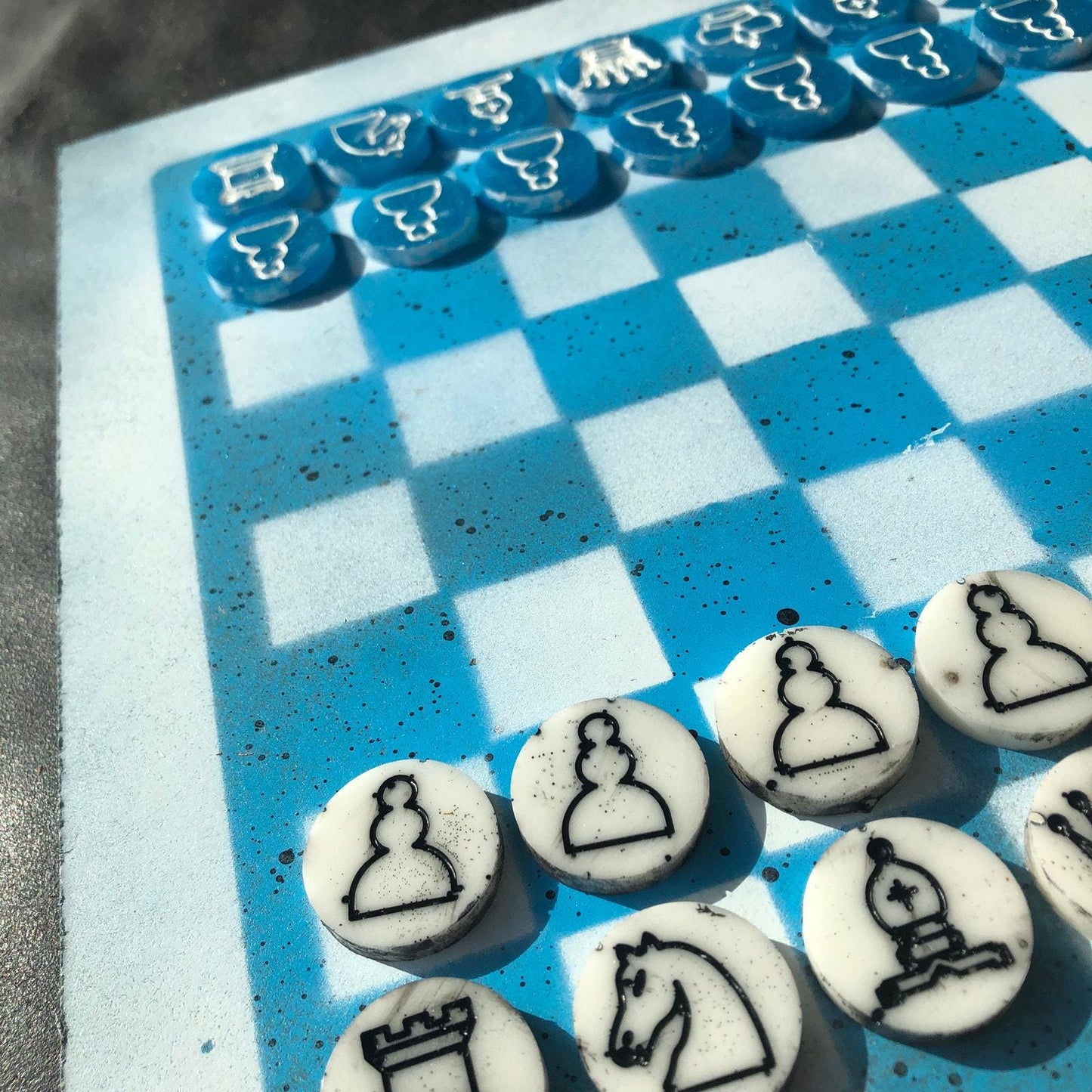 Chess Set - Blue Snow