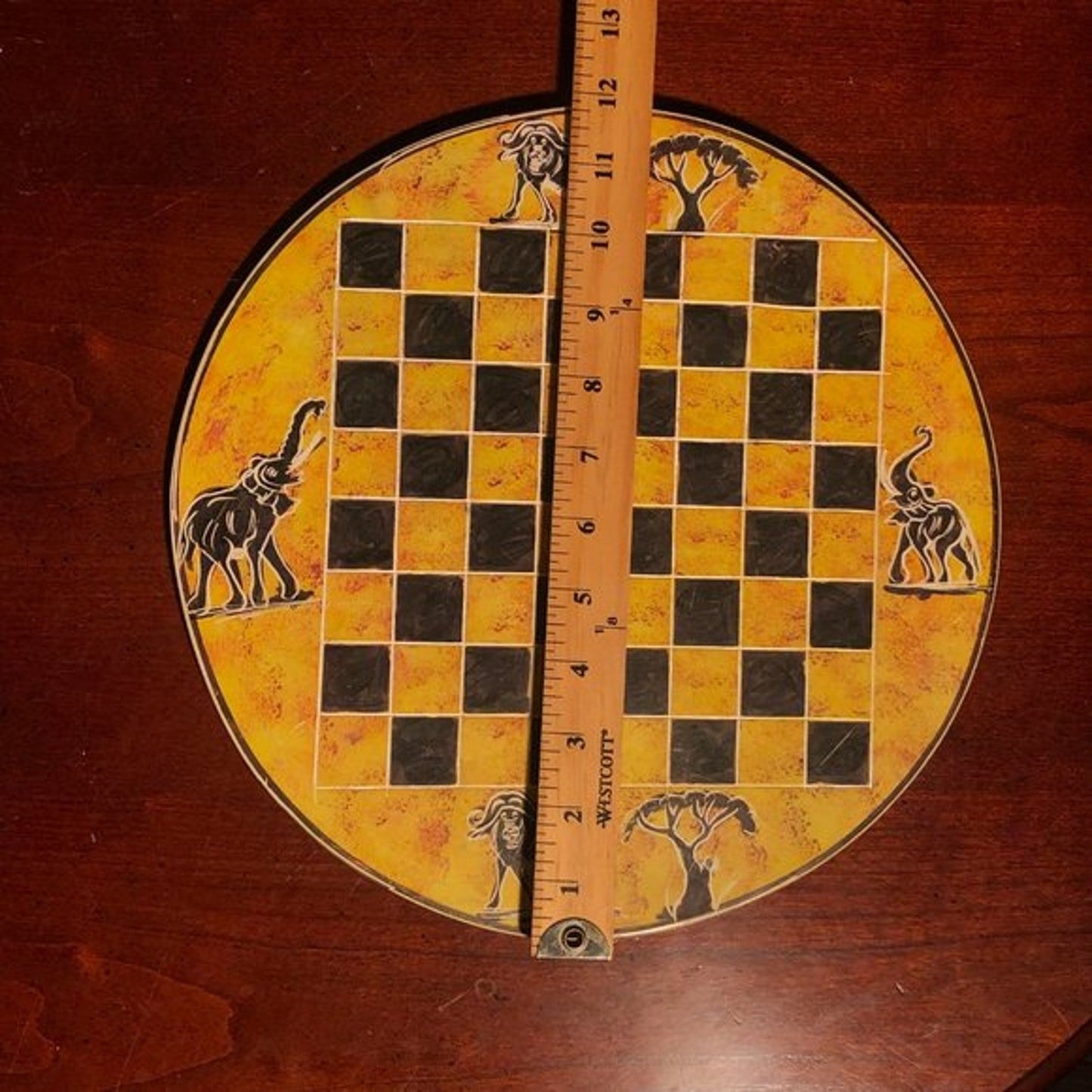 African Vintage Chess Set - Yellow Chess Board