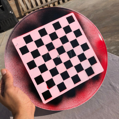 Vinyl Chess Set - Pink and Red Mist
