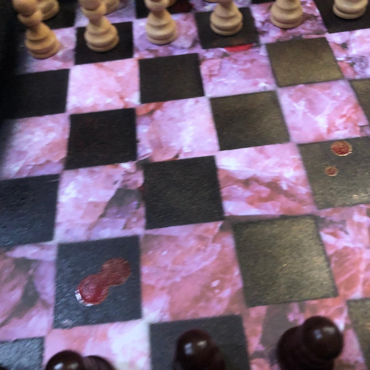 Scrapbook Chess Set - Pink Crystal Pattern