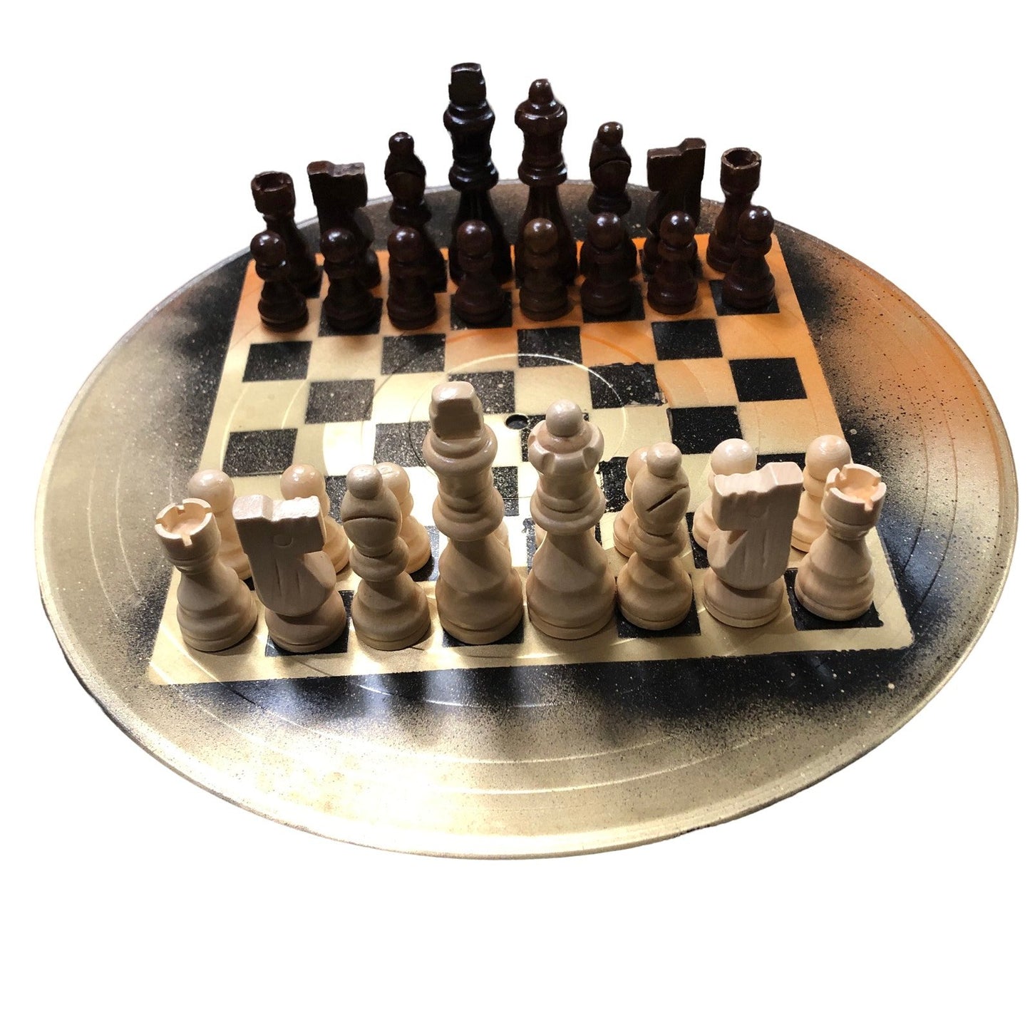 Vinyl Chess Set - Orange Gold & Black