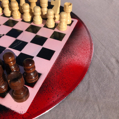 Vinyl Chess Set - Pink and Red Mist