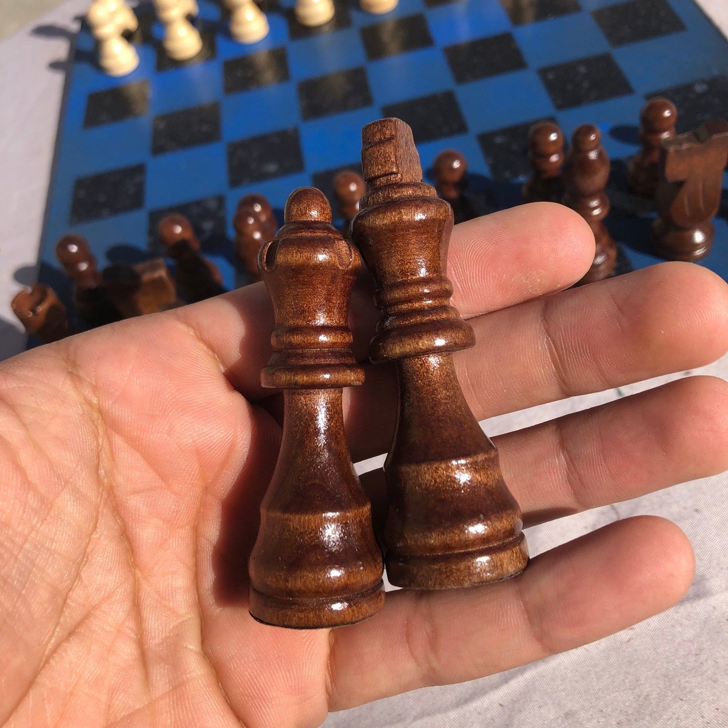 Chess Set - Deep Blue Silver