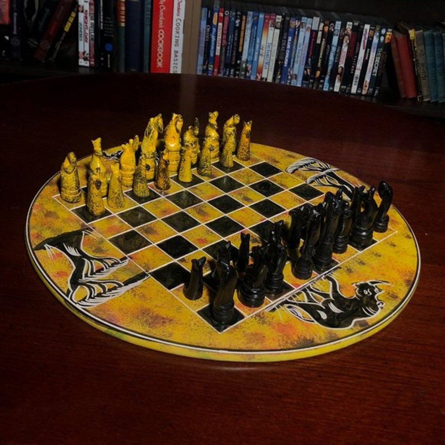 African Vintage Chess Set - Yellow Chess Board