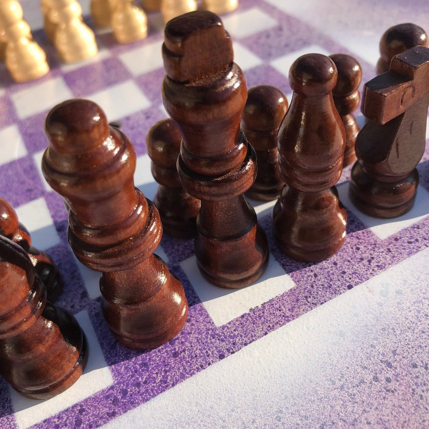 Vinyl Chess Set - Purple Blizzard