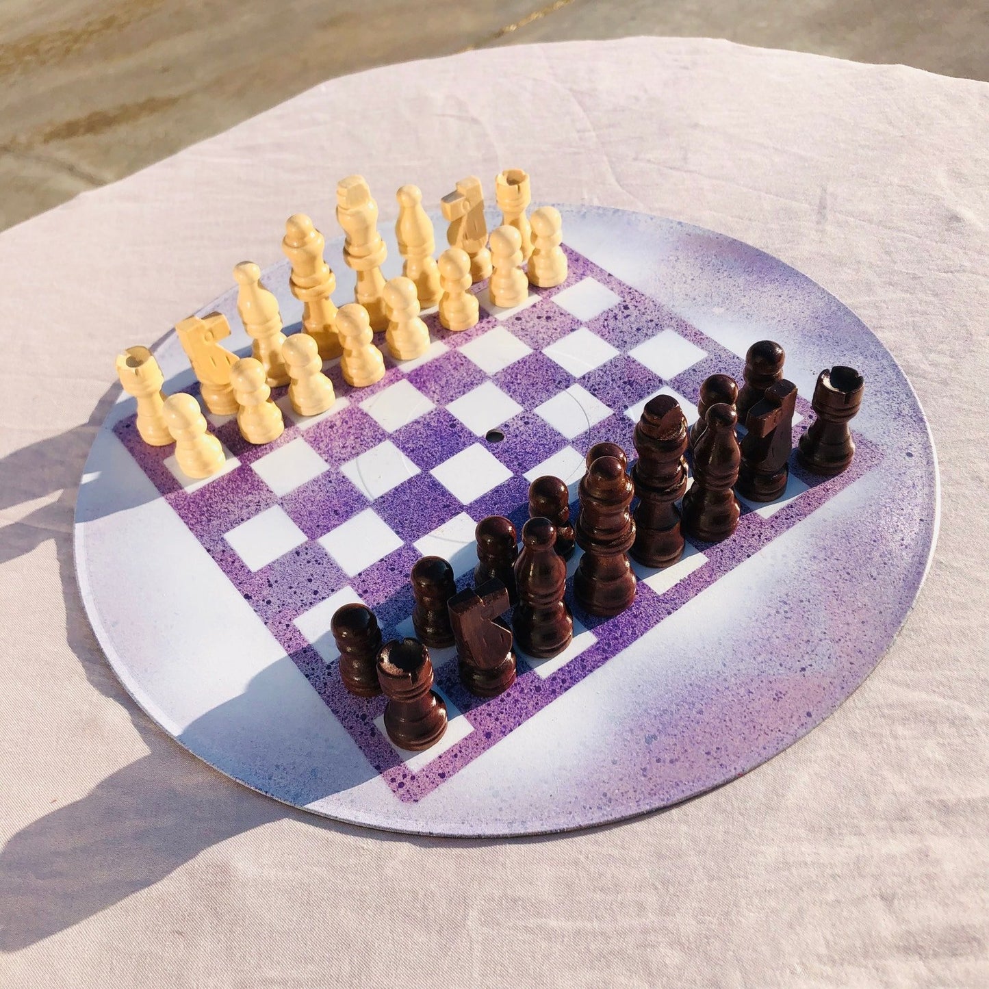 Vinyl Chess Set - Purple Blizzard