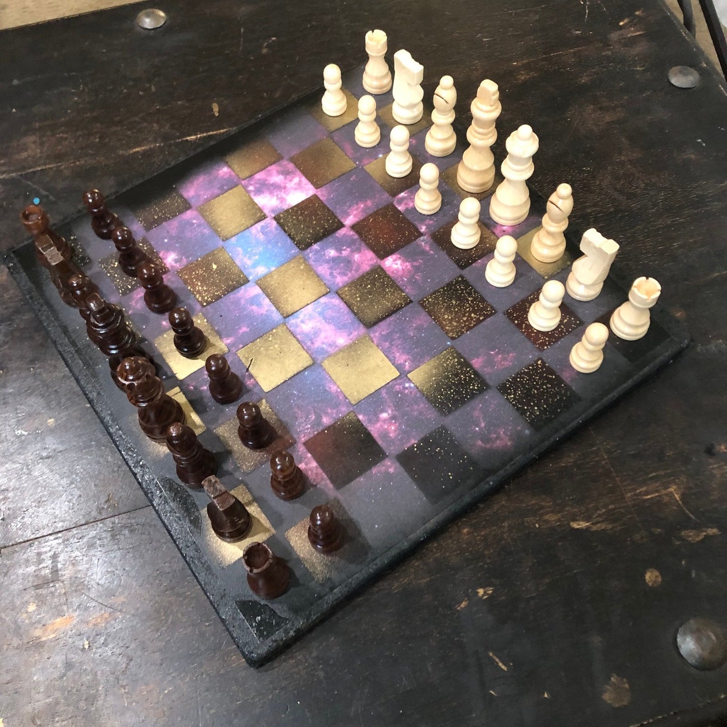 Scrapbook Chess Set - Golden Galaxy