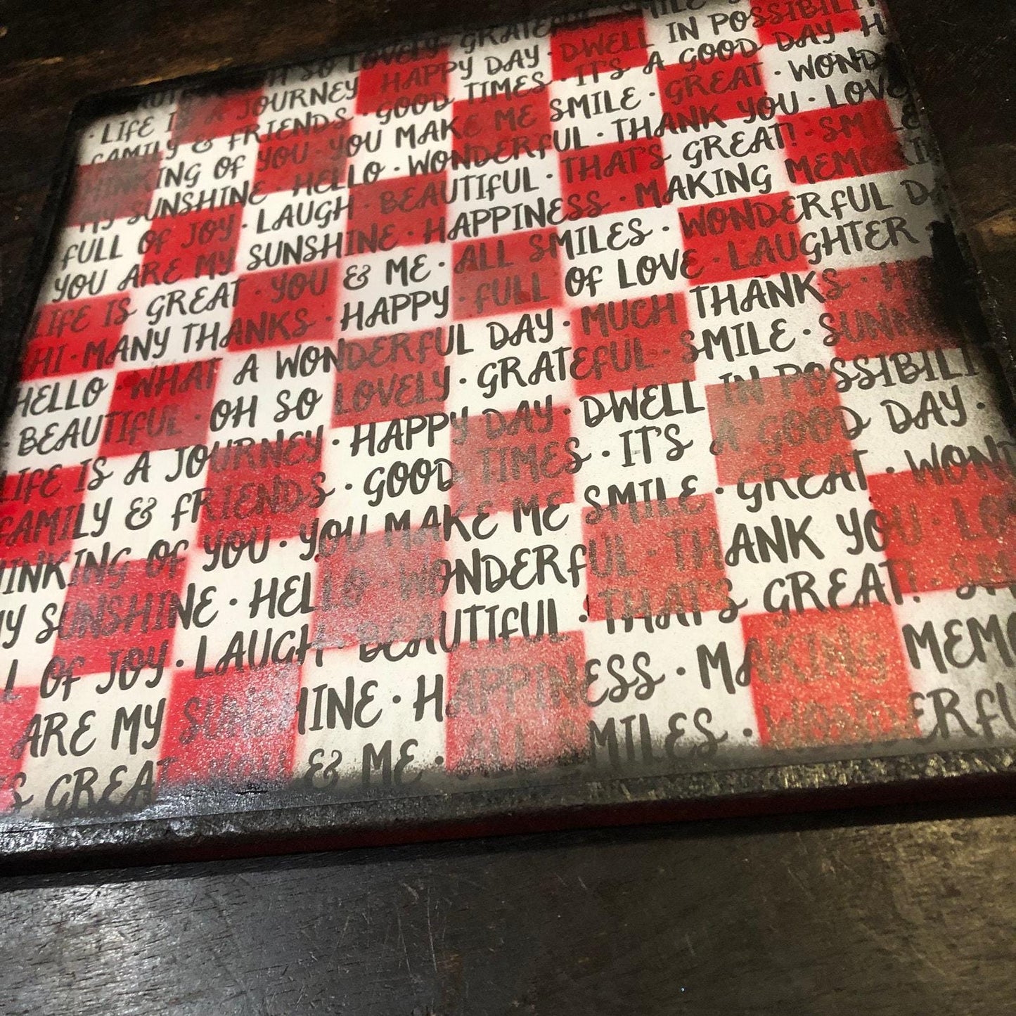 Scrapbook Chess Set - Red & White Words