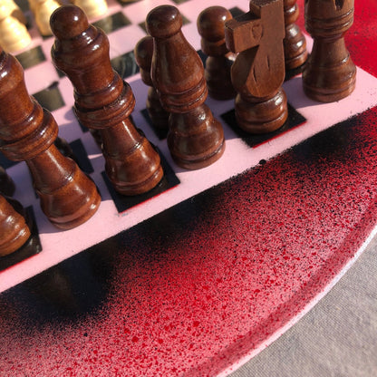 Vinyl Chess Set - Pink and Red Mist