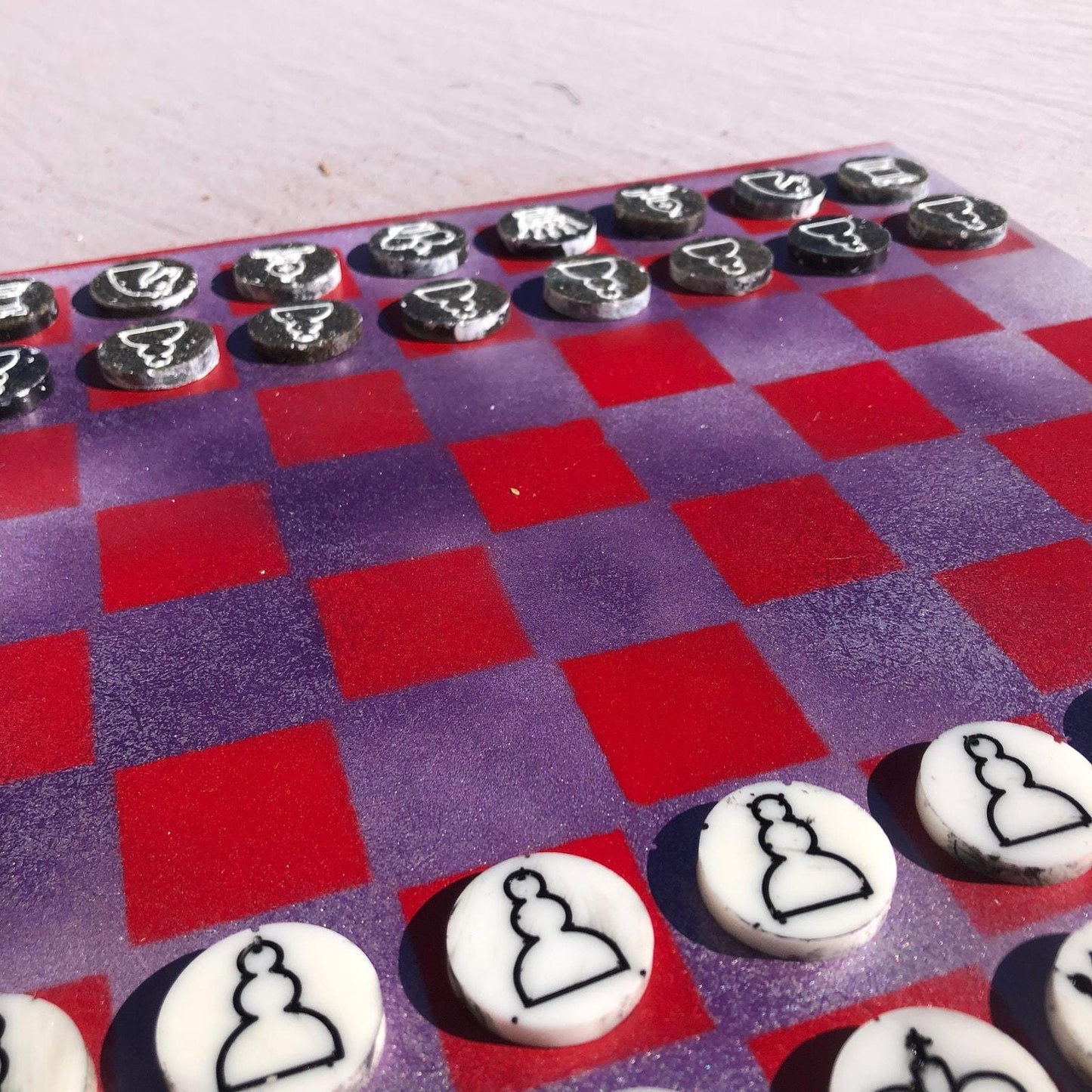 Chess Set - Purple & Red