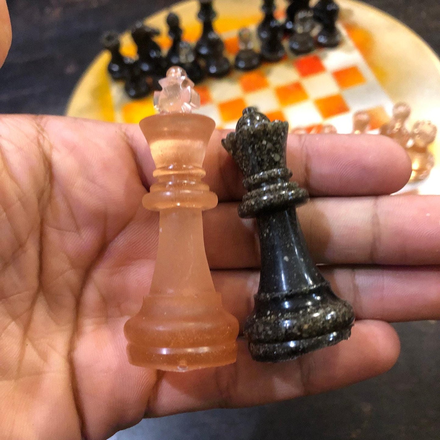 Vinyl Chess Set - Fire Gold (Resin Pieces)